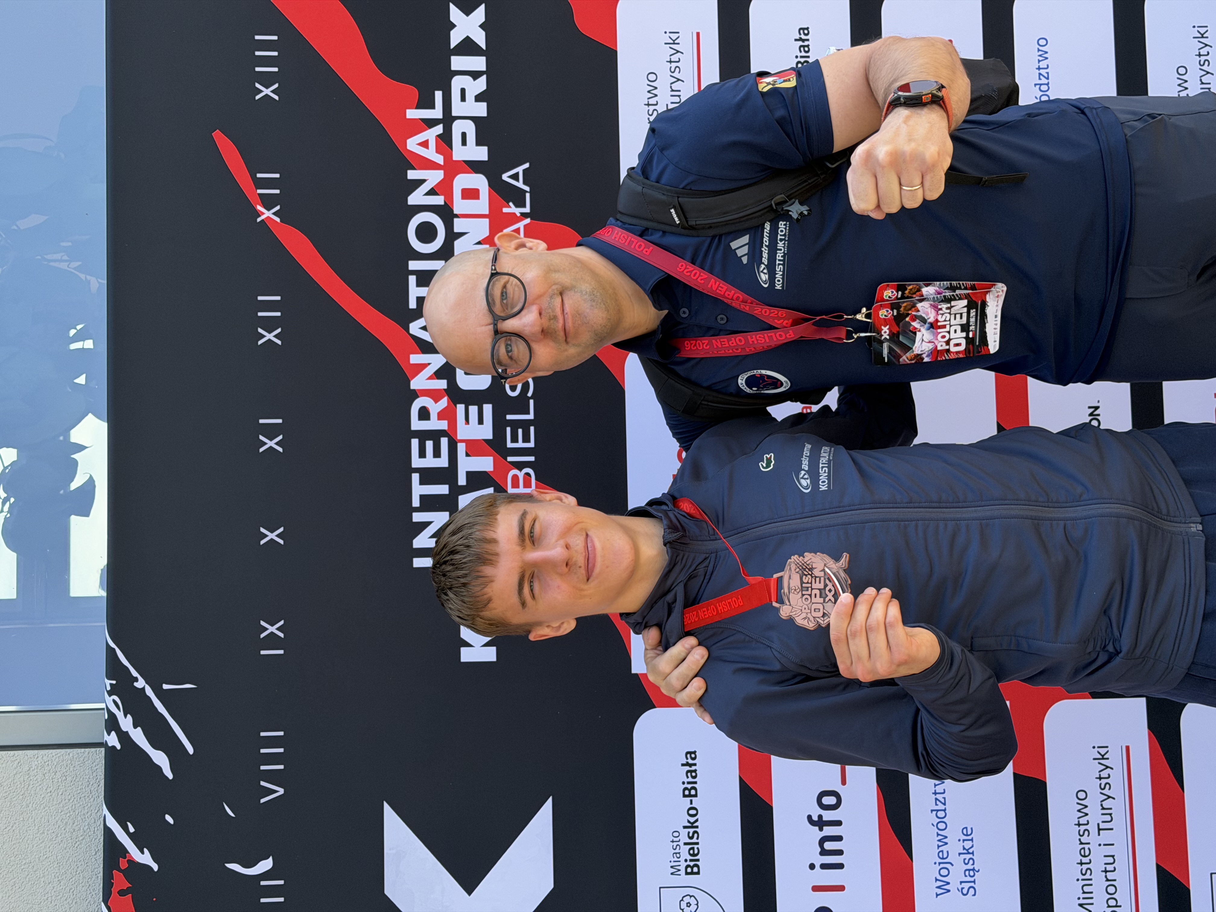 Alek Opas na podium EKF Polish Open